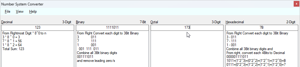 Converting Octal to other system